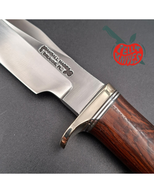 Randall Made Knives Model 12-6 Little Bear Bowie forged stainless steel nickel silver guard cocobolo wood handle