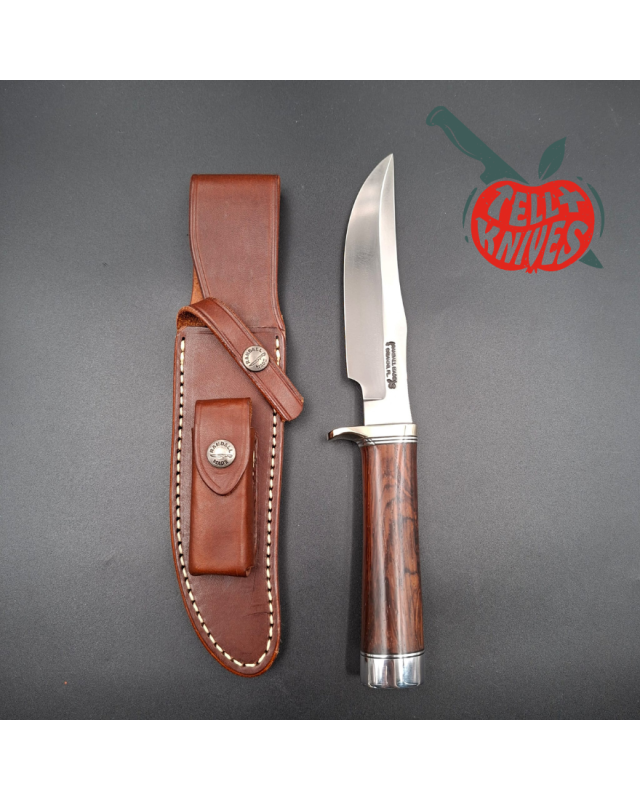 Randall Made Knives Model 12-6 Little Bear Bowie forged stainless steel nickel silver guard cocobolo wood handle