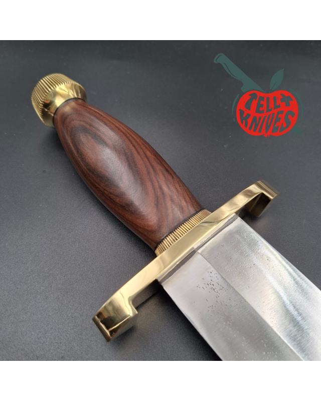Randall Made Knives 1998 Model 12-11 Smithsonian Bowie forged carbon steel ironwood handle brass guard and pommel