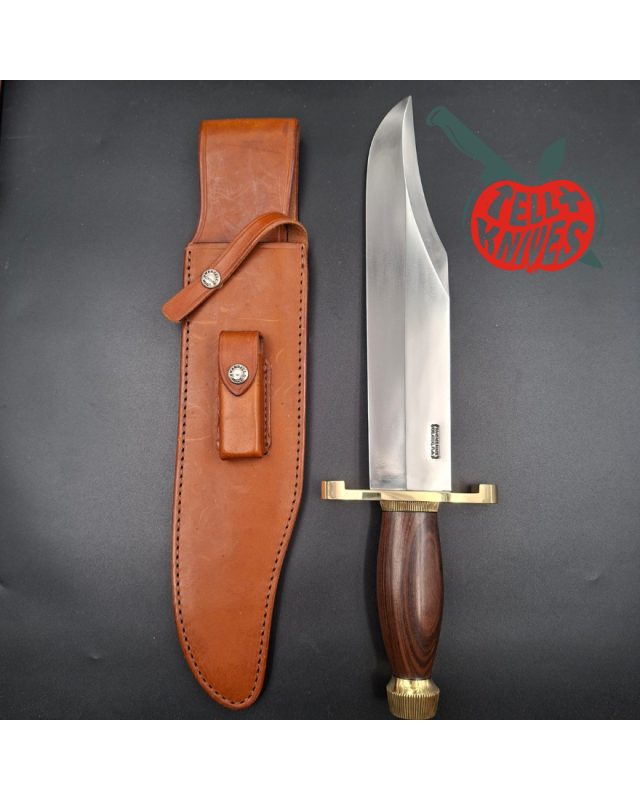 Randall Made Knives 1998 Model 12-11 Smithsonian Bowie forged carbon steel ironwood handle brass guard and pommel