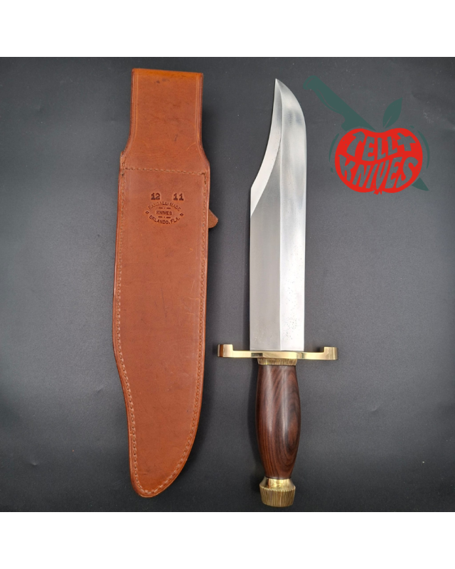 Randall Made Knives 1998 Model 12-11 Smithsonian Bowie forged carbon steel ironwood handle brass guard and pommel