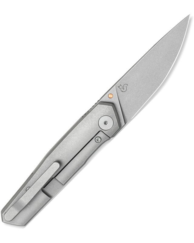 Bestech VK-Kuze Pocket Knife 2504C Magna Cut Steel Black Stonewash Titanium Handle