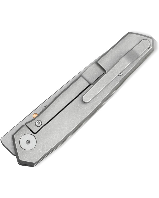 Bestech VK-Kuze Pocket Knife 2504C Magna Cut Steel Black Stonewash Titanium Handle