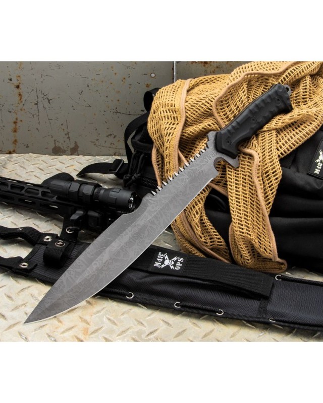 United Cutlery M48 Combat Machete sawback Gen II black nylon sheath