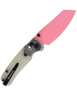 Bestech Cicada's Wing B-Lock Pink Finish 10Cr15CoMoV Steel Ultem Handle
