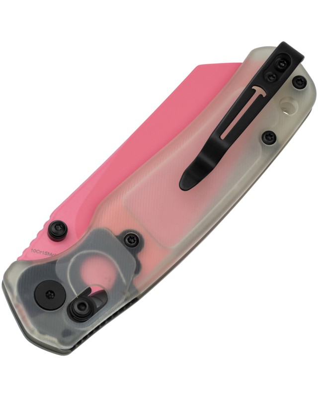 Bestech Cicada's Wing B-Lock Pink Finish 10Cr15CoMoV Steel Ultem Handle