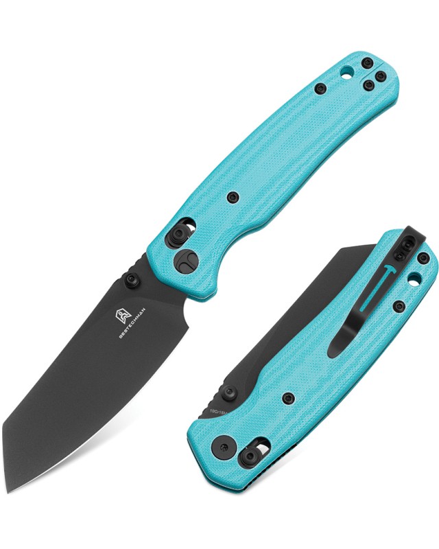 Bestech Cicada's Wing B-Lock Black PVD 10Cr15CoMoV Steel Blue G10 Handle