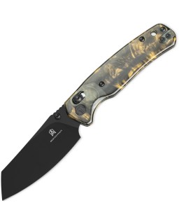 Bestech Cicada's Wing B-Lock Black 10Cr15CoMoV Steel Black and Gold Resin Handle