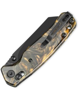 Bestech Cicada's Wing B-Lock Black 10Cr15CoMoV Steel Black and Gold Resin Handle