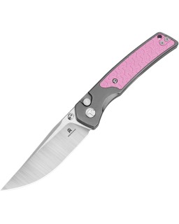 Bestech Icebreaker Satin D2 Tool Steel Gray Alu Pink G10 Handle