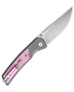 Bestech Icebreaker Satin D2 Tool Steel Gray Alu Pink G10 Handle