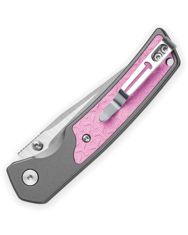 Bestech Icebreaker Satin D2 Tool Steel Gray Alu Pink G10 Handle