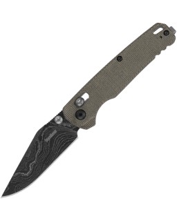 Kershaw Bel Air Duralock Black Damascus Steel Green Micarta Handle