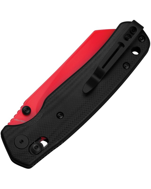 Bestech Cicada's Wing B-Lock Red Finish 10Cr15CoMoV Steel Black G10 Handle