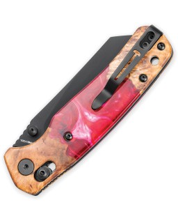 Bestech Cicada's Wing B-Lock Black PVD 10Cr15CoMoV Steel Wood Red Resin Handle