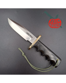 Randall Made Knives Model 14 Mini Full Tang Stainless Steel blade Dark Green Micarta handle brown leather sheath
