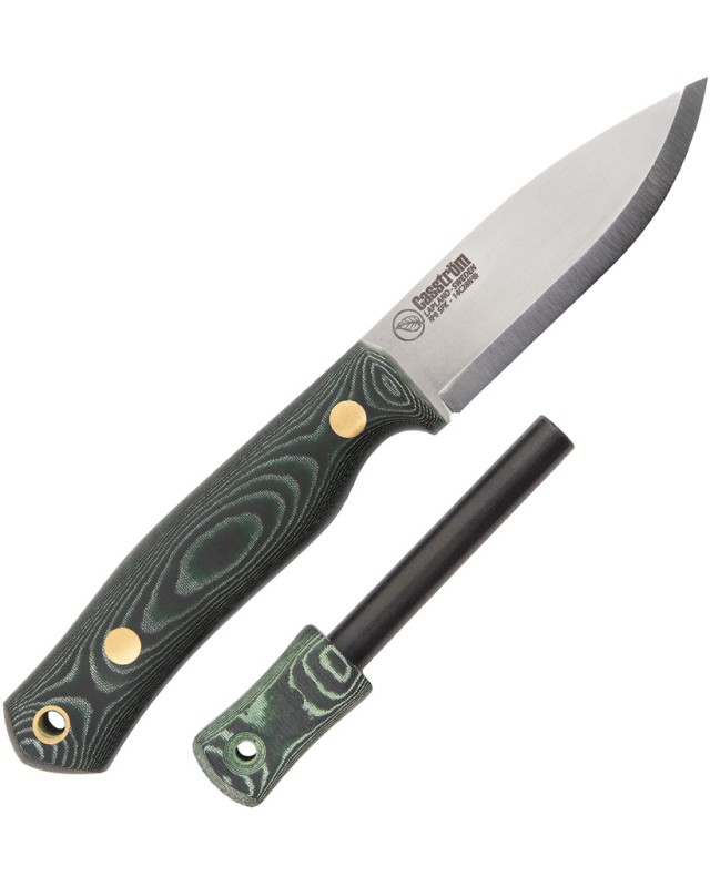 Casström No 8  Swedish Forest Knife Fixed Blade and Firesteel 12828 14C28N Steel Curly Birch Handle
