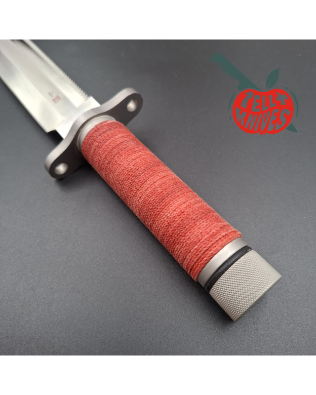 AL MAR Knives 4010 SF-10 Survival knife AUS6 stainless steel tubular handle brown leather sheath