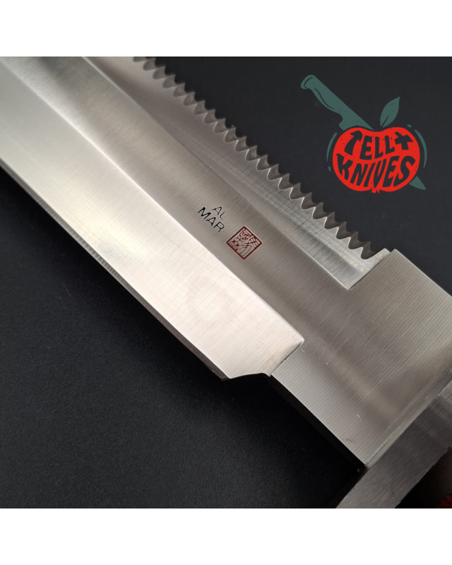 AL MAR Knives 4010 SF-10 Survival knife AUS6 stainless steel tubular handle brown leather sheath