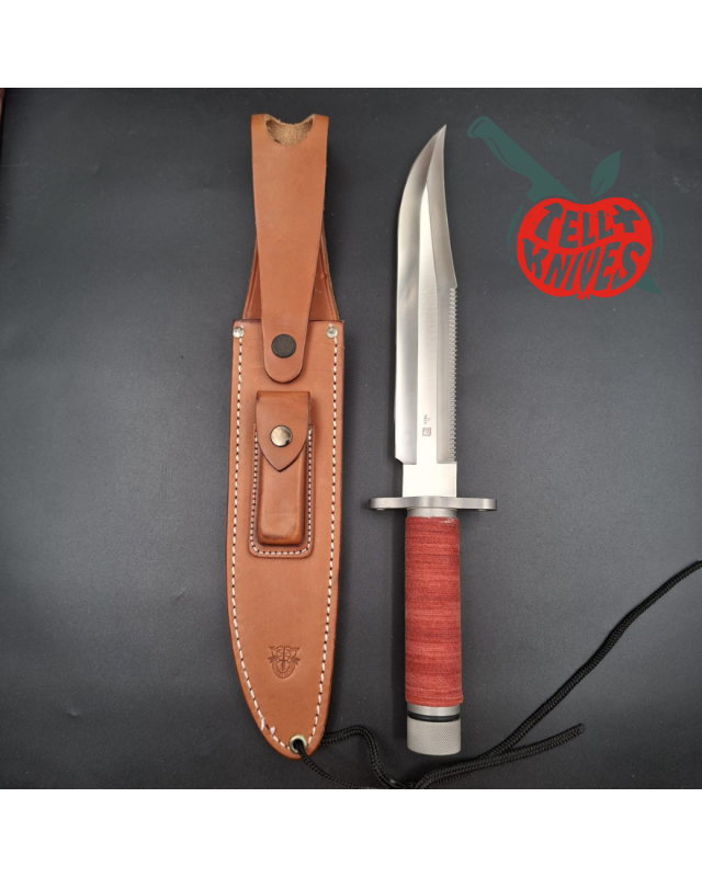 AL MAR Knives 4010 SF-10 Survival knife AUS6 stainless steel tubular handle brown leather sheath