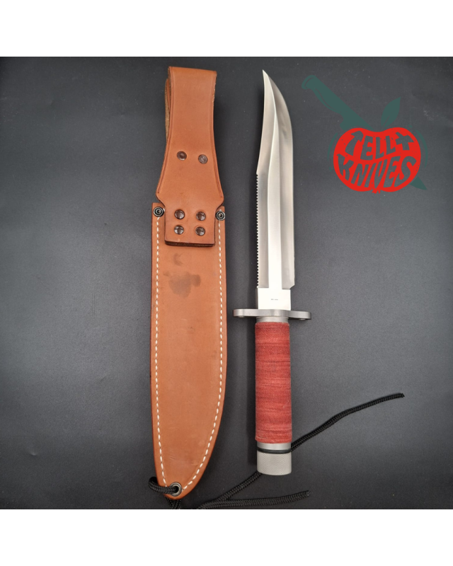 AL MAR Knives 4010 SF-10 Survival knife AUS6 stainless steel tubular handle brown leather sheath