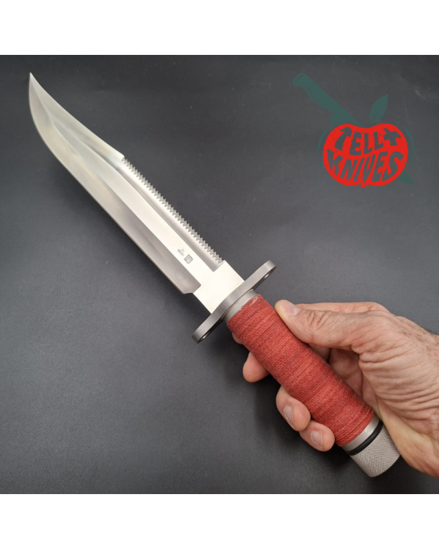 AL MAR Knives 4010 SF-10 Survival knife AUS6 stainless steel tubular handle brown leather sheath