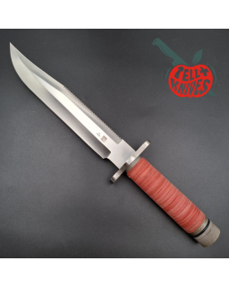 AL MAR Knives 4010 SF-10 Survival knife AUS6 stainless steel tubular handle brown leather sheath