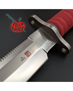 AL MAR Knives 4010 SF-10 Survival knife AUS6 stainless steel tubular handle brown leather sheath