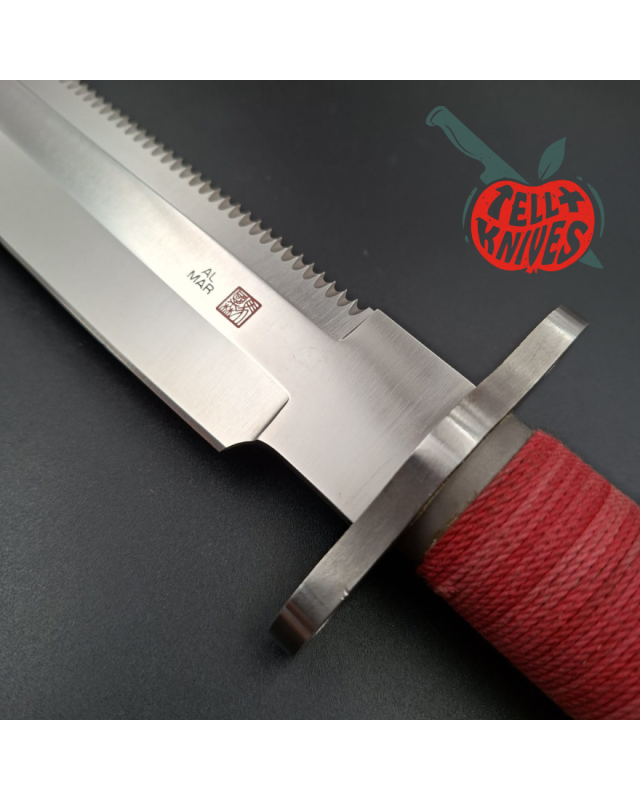 AL MAR Knives 4010 SF-10 Survival knife AUS6 stainless steel tubular handle brown leather sheath