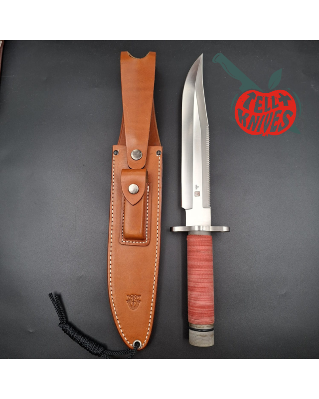 AL MAR Knives 4010 SF-10 Survival knife AUS6 stainless steel tubular handle brown leather sheath