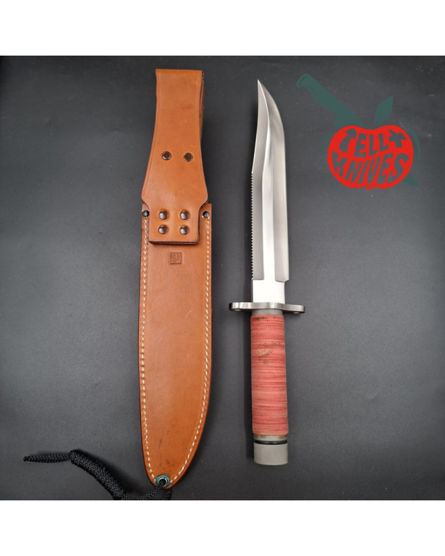 AL MAR Knives 4010 SF-10 Survival knife AUS6 stainless steel tubular handle brown leather sheath