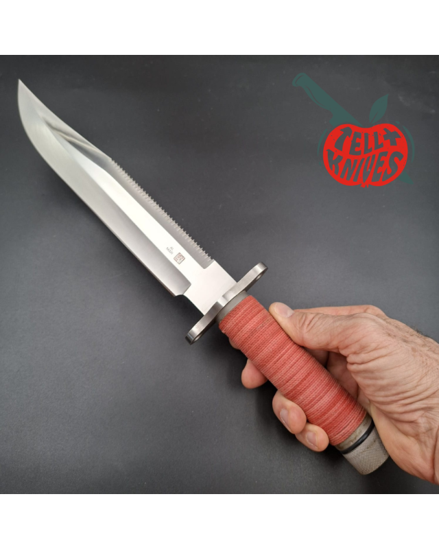 AL MAR Knives 4010 SF-10 Survival knife AUS6 stainless steel tubular handle brown leather sheath