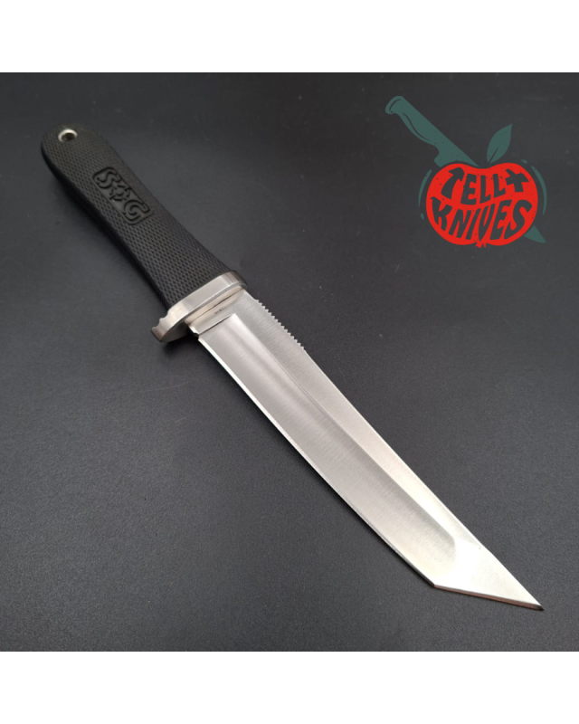 SOG Tsunami Tanto fixed blade Taiwan AUS8 Kraton handle black nylon sheath