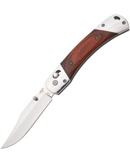 Bear & Son Professional Lockback Knife Satin Finish 14C28N Steel Blade Rosewood Handle