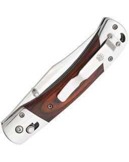 Bear & Son Professional Lockback Knife Satin Finish 14C28N Steel Blade Rosewood Handle