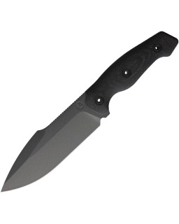Kunwu StiffyG Teflon Coated ASSAB 88 Steel Blade Black Micarta Handle