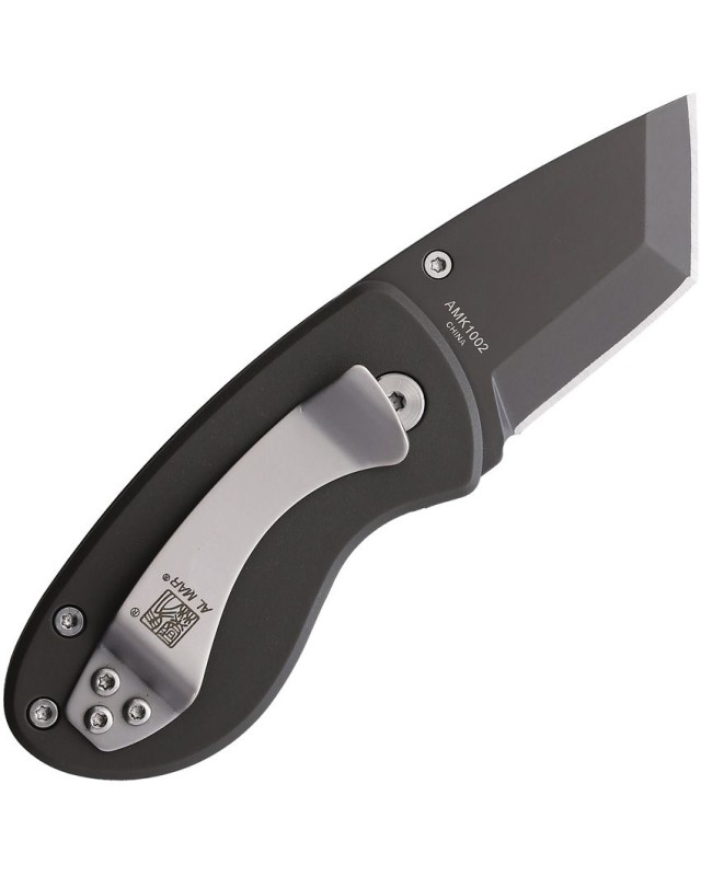 Al Mar Knives New Havana folding knife cigar cutter gray titanium coated stainless tanto blade gray titanium handle pock