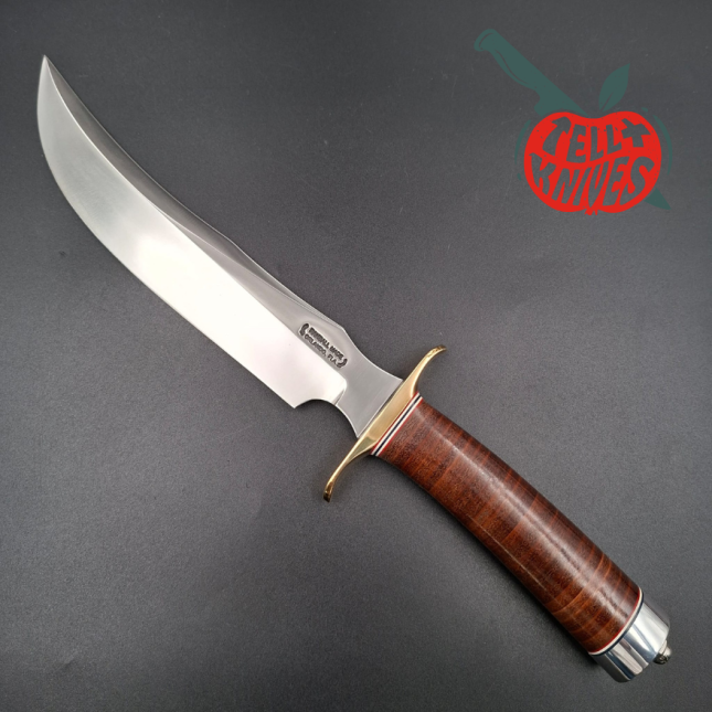 Randall Made Knives 2001 RSK4 4-8 fighter forged carbone steel blade brass hilt stacked leather handle only 384 made