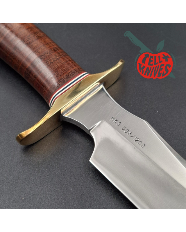 Randall Made Knives 2001 RSK4 4-8 fighter forged carbone steel blade brass hilt stacked leather handle only 384 made