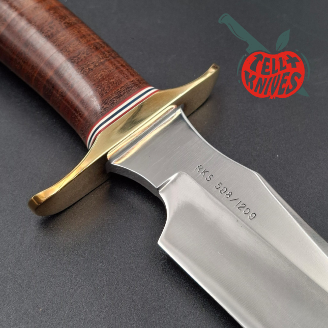Randall Made Knives 2001 RSK4 4-8 fighter forged carbone steel blade brass hilt stacked leather handle only 384 made