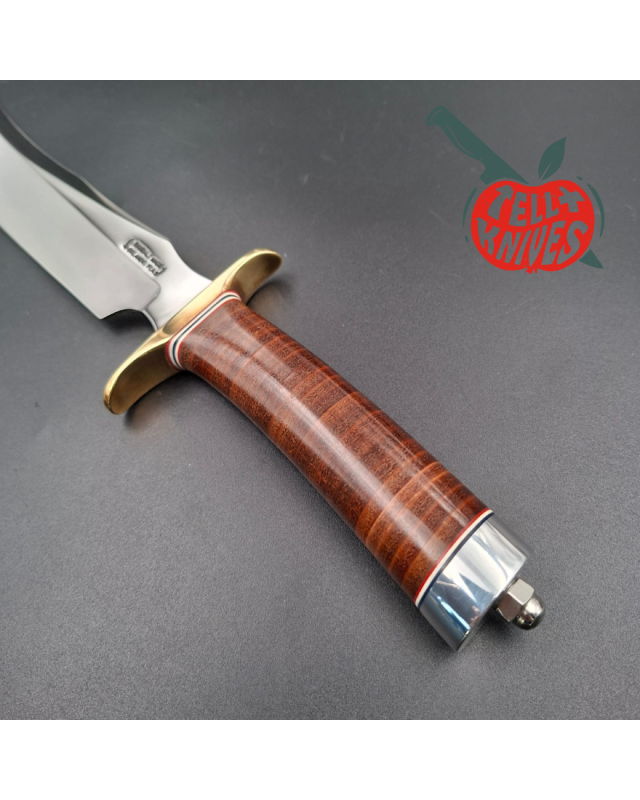 Randall Made Knives 2001 RSK4 4-8 fighter forged carbone steel blade brass hilt stacked leather handle only 384 made