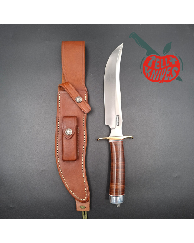 Randall Made Knives 2001 RSK4 4-8 fighter forged carbone steel blade brass hilt stacked leather handle only 384 made