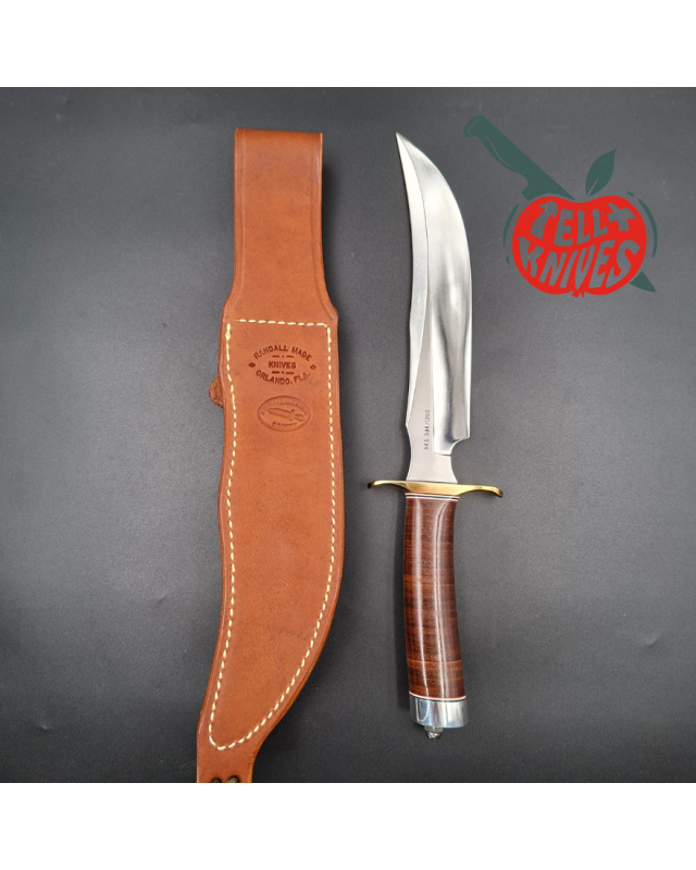 Randall Made Knives 2001 RSK4 4-8 fighter forged carbone steel blade brass hilt stacked leather handle only 384 made