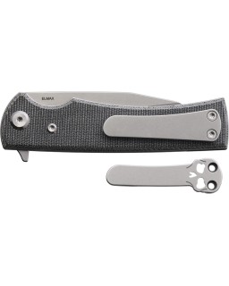 Chaves Knives Sangre Street Linerlock Stonewash Satin Elmax Steel Black Micarta Handle