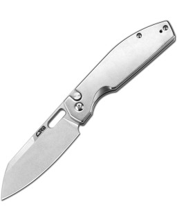CJRB Ekko Button Lock Stonewash AR-RPM9 Stainless Steel Blade Stonewash Stainless Steel Handle