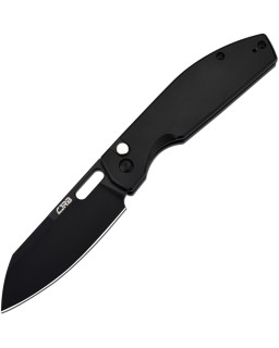 CJRB Ekko Button Lock Black PVD AR-RPM9 Stainless Steel Blade Black PVD Stainless Steel Handle