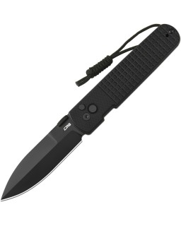 CJRB Locust Button Lock Black PVD AR-RPM9 Stainless Steel Blade Black G10 Handle