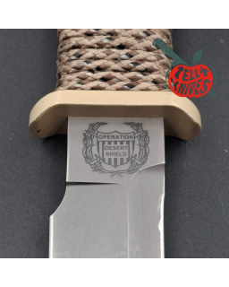 John EK - 1991 Commando Bowie - Operation Desert Shield Edition full tang 440C steel grey coating paracord wrapped handle