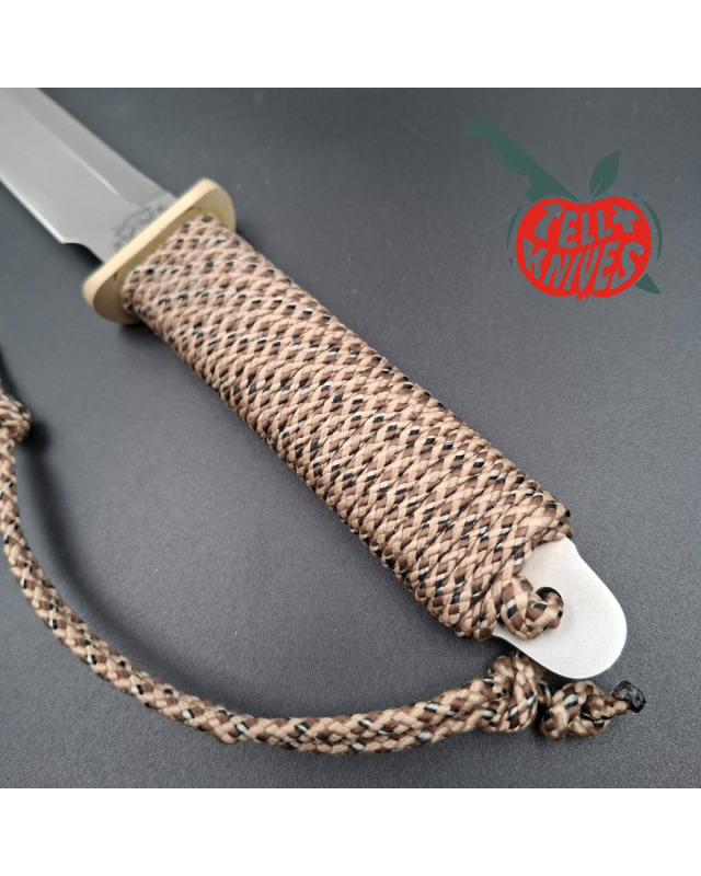 John EK - 1991 Commando Bowie - Operation Desert Shield Edition full tang 440C steel grey coating paracord wrapped handle