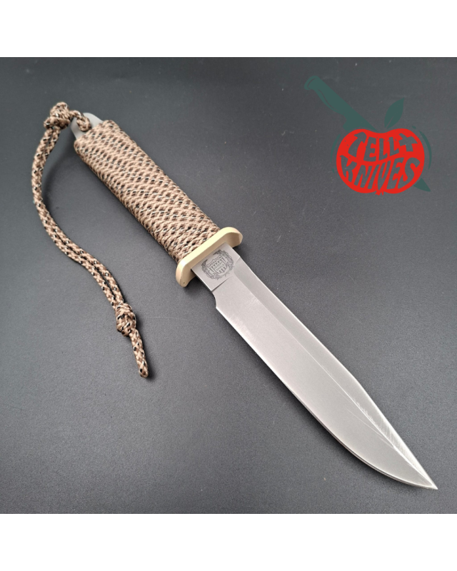 John EK - 1991 Commando Bowie - Operation Desert Shield Edition full tang 440C steel grey coating paracord wrapped handle